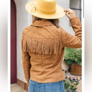 Vegan suede moto jacket size medium NWOT